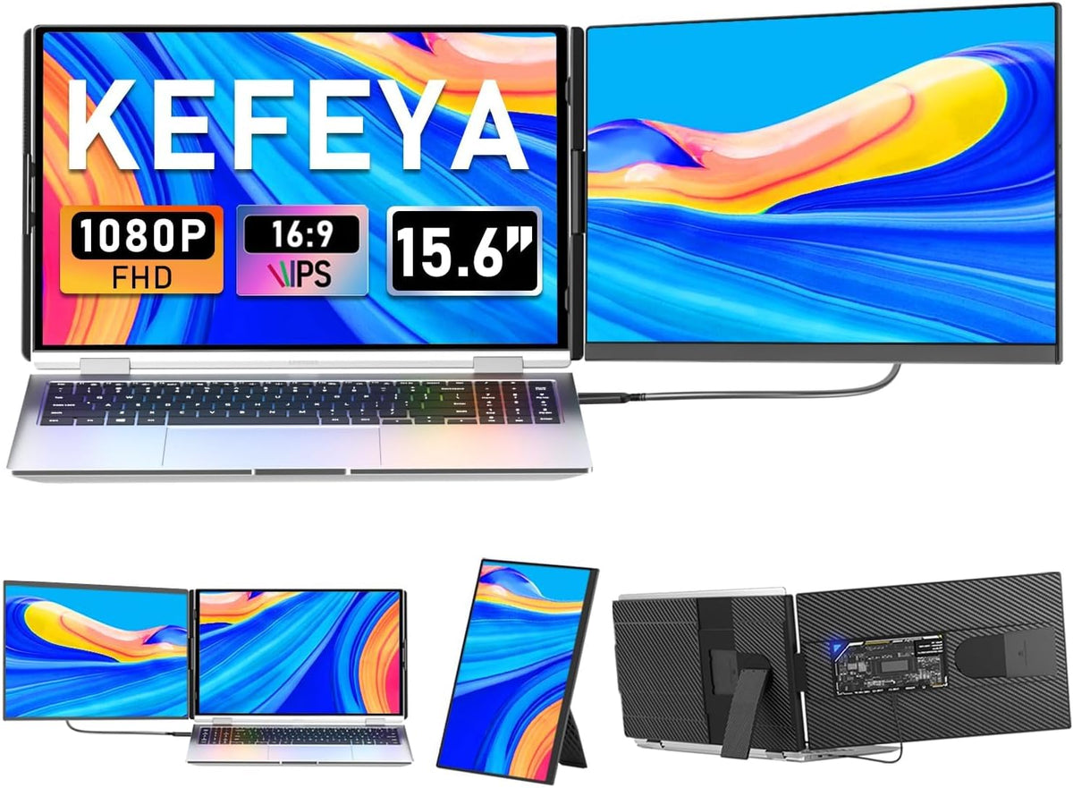 KEFEYA Extensor de pantalla para laptop, monitor portátil IPS FHD 1...