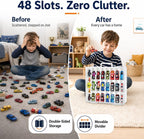 Organizador de Juguetes de Almacenamiento Compatible con Hot Wheels Car, Contenedor para Coches Matchbox, Mini Juguete, Muñecas Pequeñas, Caja de Transporte de Doble Cara para Hotwheels - 48