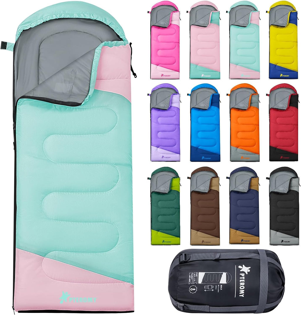 Sacos de Dormir para Adultos, Ultraligeros y Lavables a máquina, a Prueba de Agua para Senderismo, Camping y Mochila, para Clima Cálido y Frío, Esenciales de Camping para Viajar