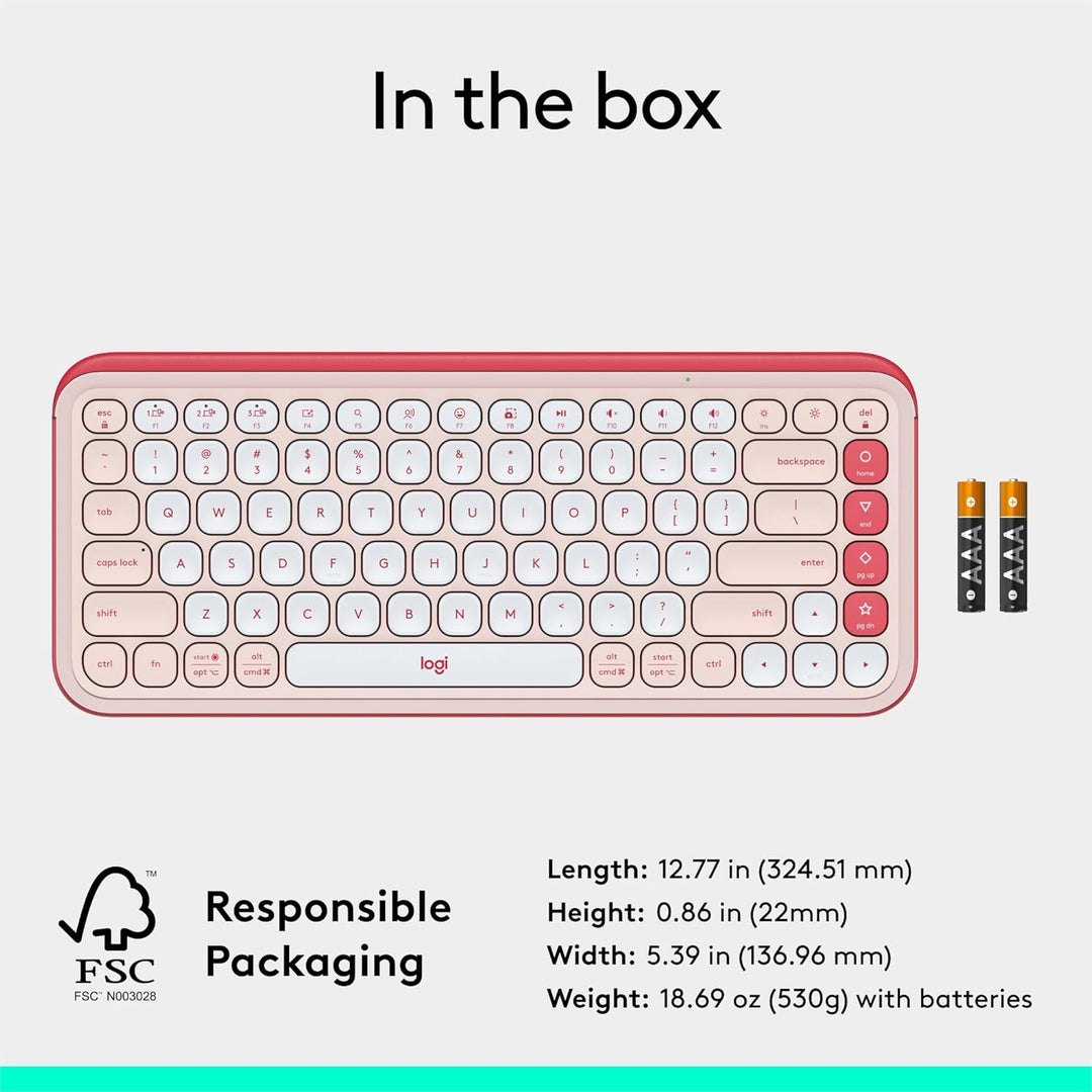Logitech POP ICON Keys Teclado Bluetooth inalámbrico, escritura cóm...