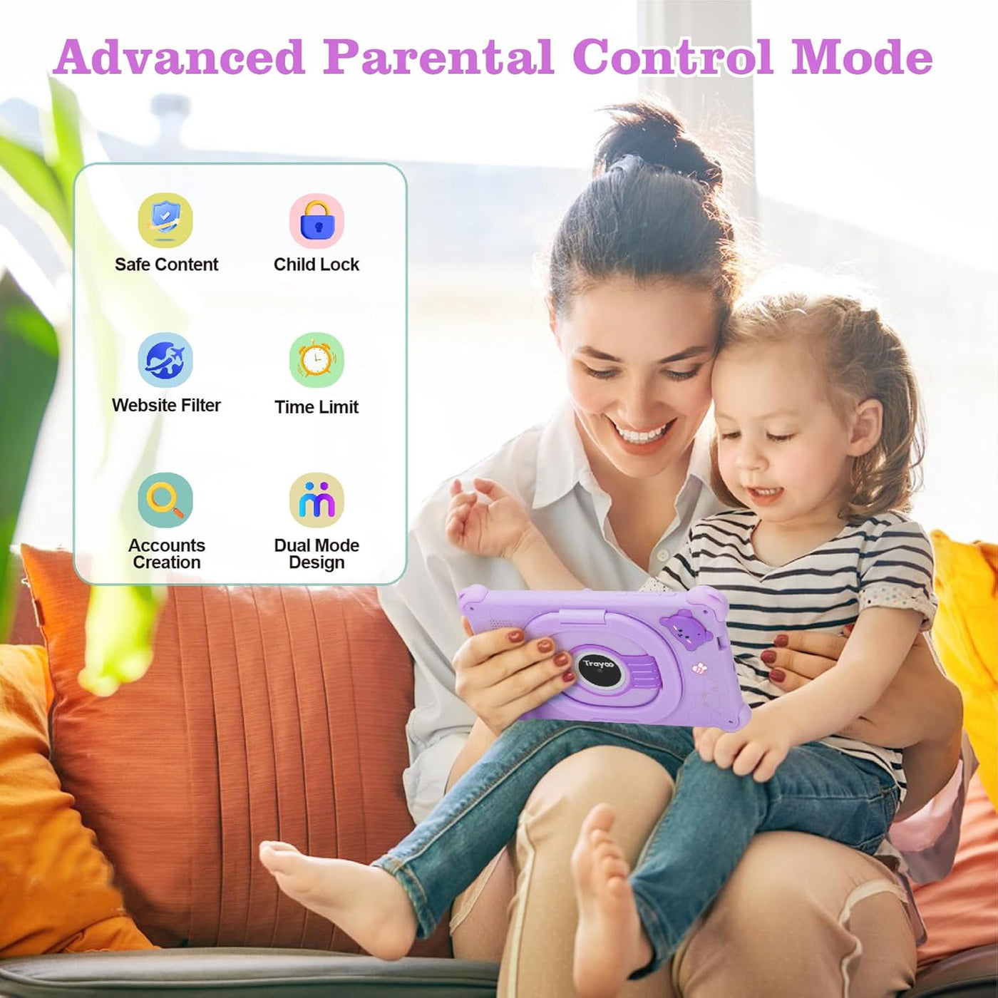 Tablet para niños de Trayoo, tablet de 7 pulgadas para niños, table...