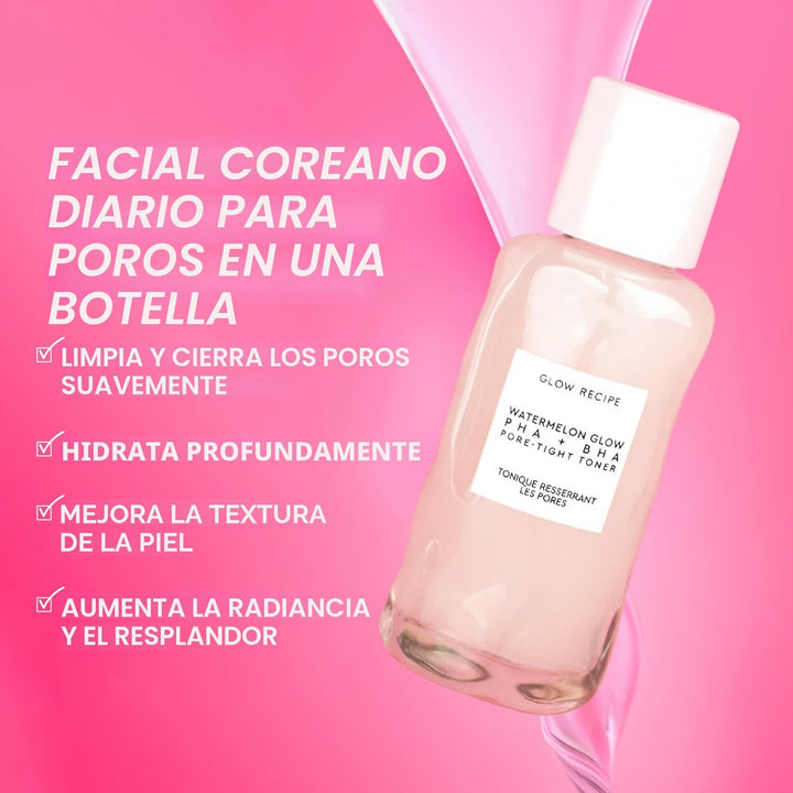 Glow Recipe PHA + BHA Tónico Facial - Minimizador de Poros de Cuida...