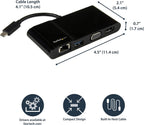 StarTech.com Adaptador USB-C a VGA/DVI/HDMI, Negro