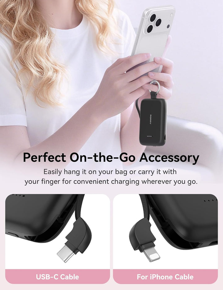 RORRY Cargador portátil, 10000 mAh PD 30 W, cargador portátil de ca...