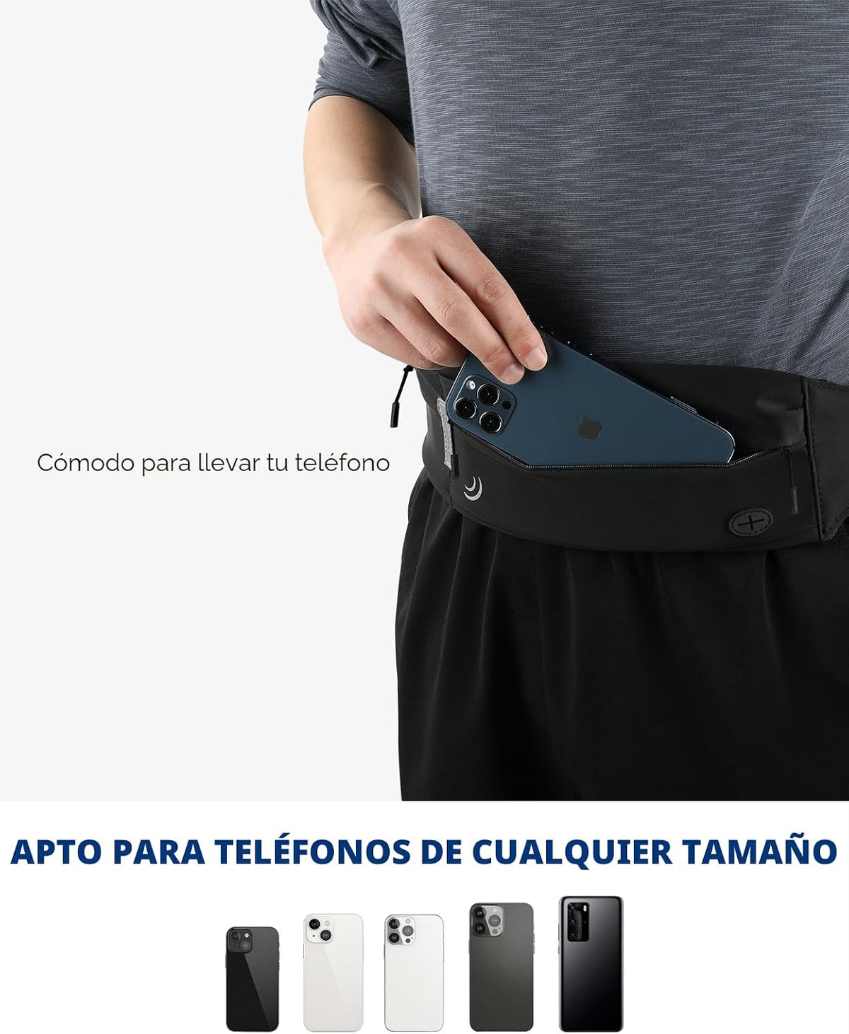 WATERFLY Cangurera para correr con cinturón para hombre: cinturón de