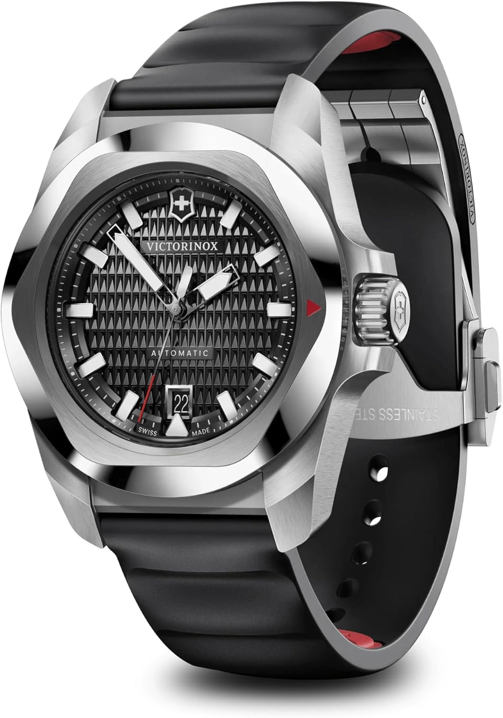 Victorinox I.N.O.X. Reloj automático de caucho negro con esfera negra 1.614 in - 242039