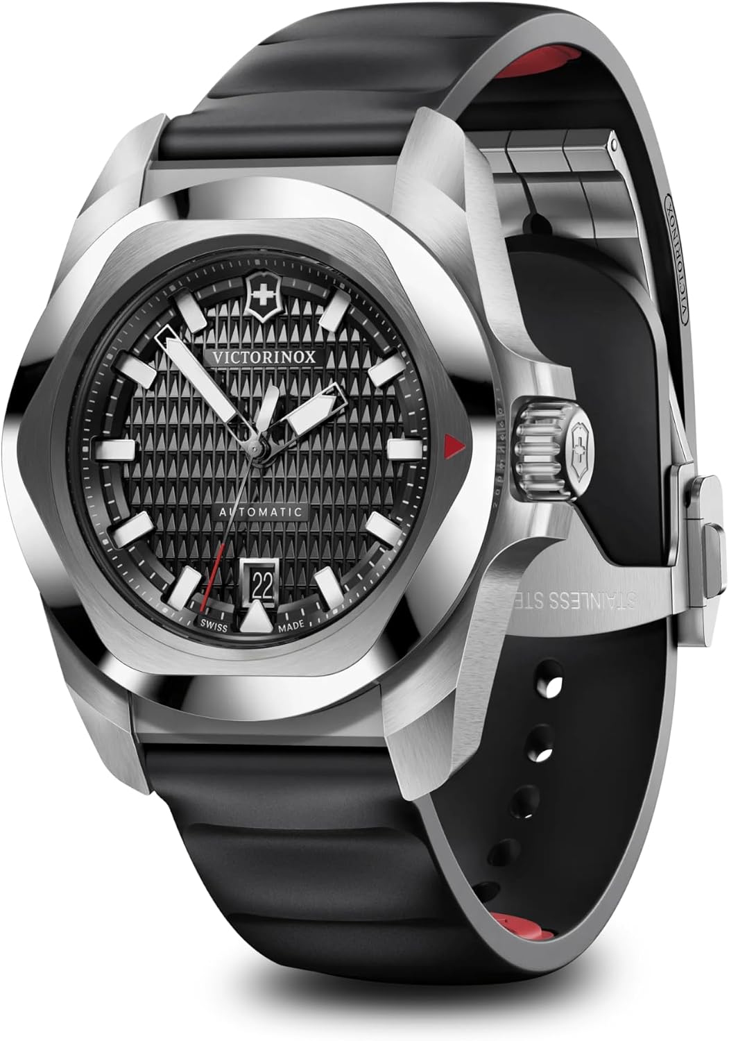 Victorinox I.N.O.X. Reloj automático de caucho negro con esfera negra 1.614 in - 242039