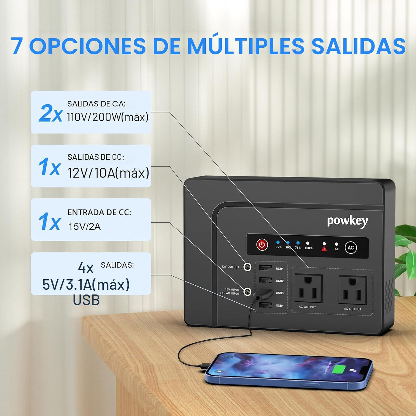 powkey Banco de energía portátil de 146 Wh y cargador portátil port...