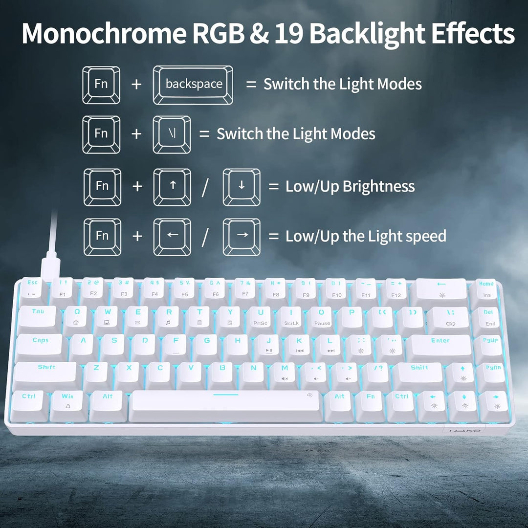 DIERYA T68SE 60% Teclado mecánico para juegos, ultra compacto mini...