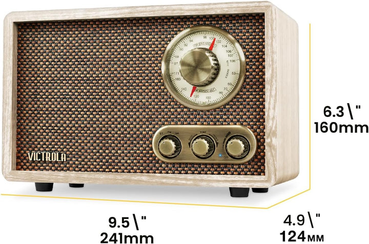 Victrola Willow - Radio Bluetooth de madera retro con altavoces int...