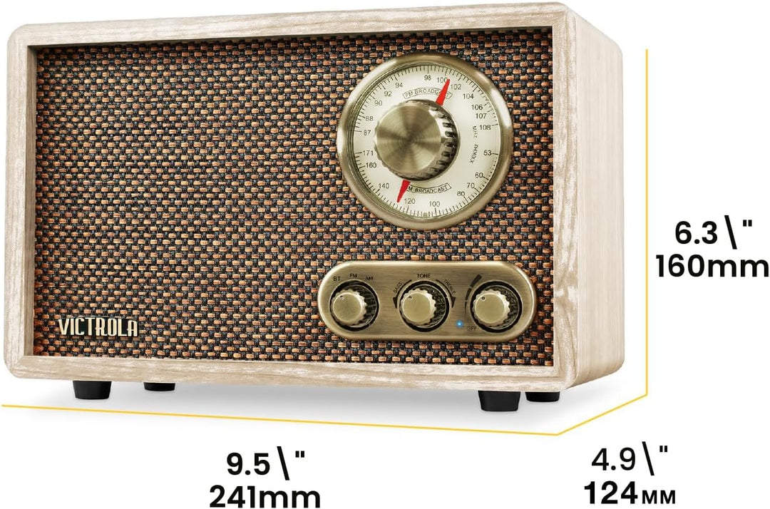 Victrola Willow - Radio Bluetooth de madera retro con altavoces int...