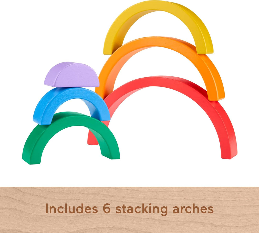 Fisher-Price Juego de piezas de madera arcoíris apilables