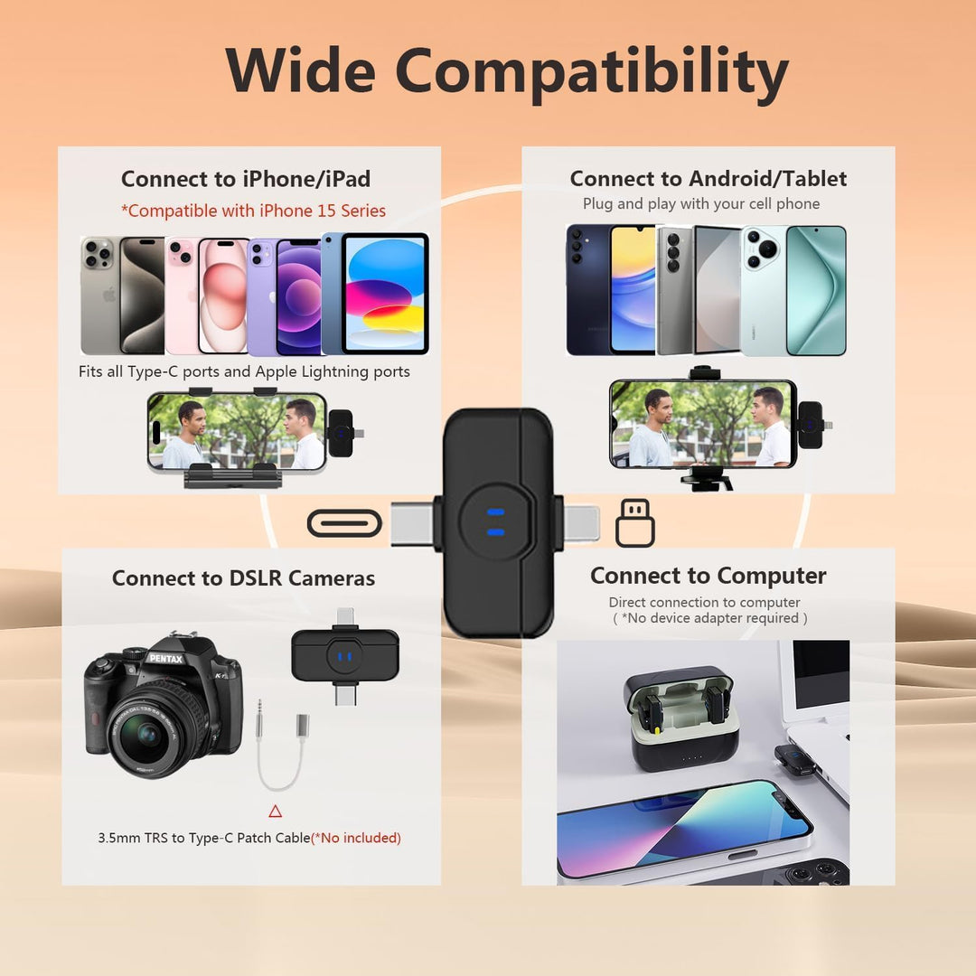 MAYBESTA Micrófono Lavalier inalámbrico para iPhone y teléfono Andr...
