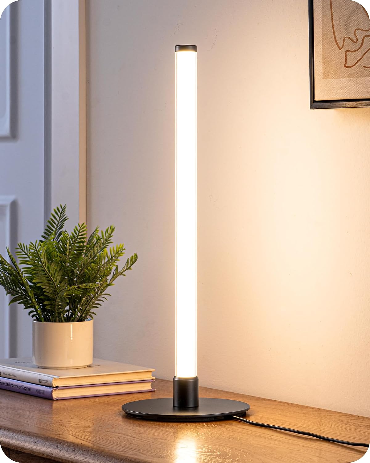 Lámpara EDISHINE Lámpara de mesa delgada LED, moderna lámpara de escritorio delgada