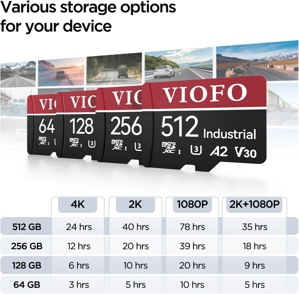 VIOFO Tarjeta microSD de grado industrial de 128 GB