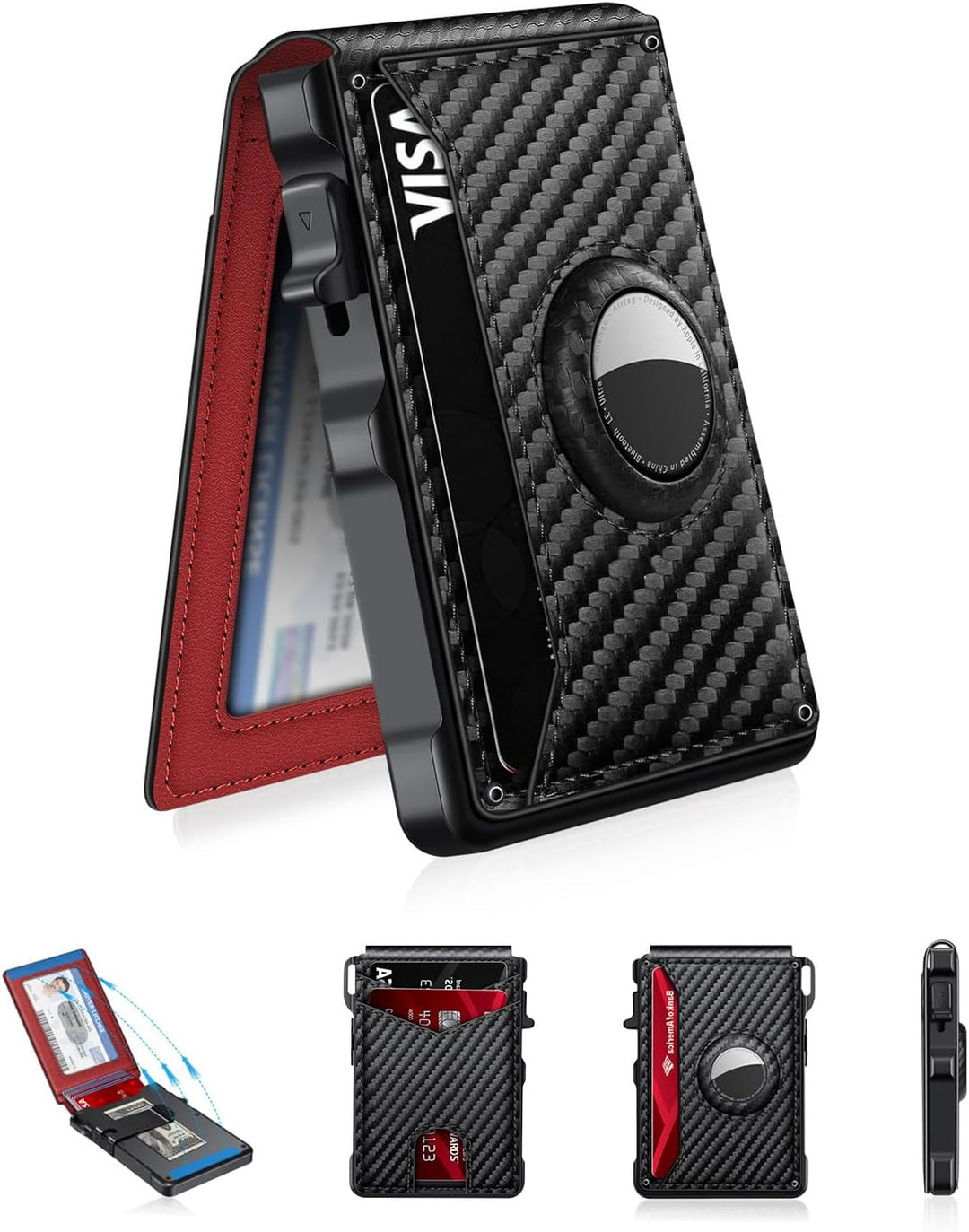 Billetera para Airtag para hombre, billetera inteligente para hombr...