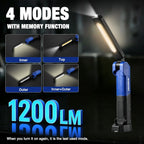 WORKPRO Luz LED magnética de trabajo de doble cara, luz recargable plegable