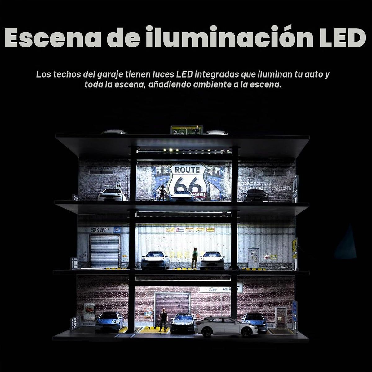 Vitrina de coche fundido a troquel de 4 niveles a escala 1/64