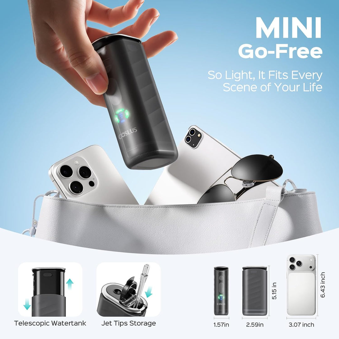 COSLUS Irrigador dental portátil T50 para viajes: Mini púa dental i...