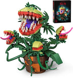Audrey II - Juego de 2 bloques de construcción botánicos de plantas de piraña compatibles con Lego, kit de juguetes de terror, decoración de tienda de flores, decoración y regalo para fanáticos de las