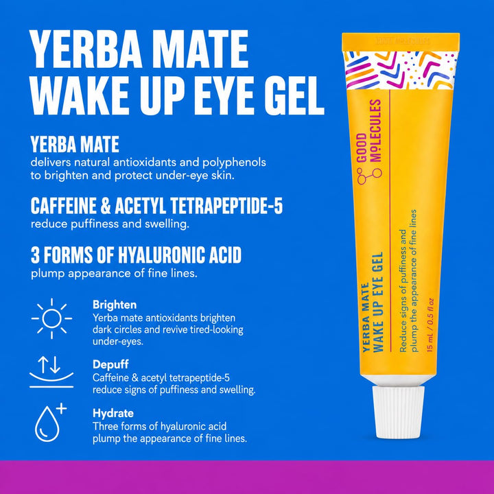 Good Molecules - Kit de ojos energizante - Gel de ojos Yerba Mate W...