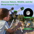Telescopio para niños, juguetes espaciales para niños, incluye brújula y 3 oculares, gran telescopio portátil como regalo de astronomía, kit educativo STEM para niños y niñas para ver la luna