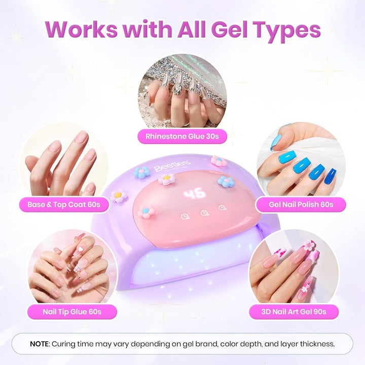 Beetles - Lámpara de uñas UV, luz de uñas de gel color morado caram...