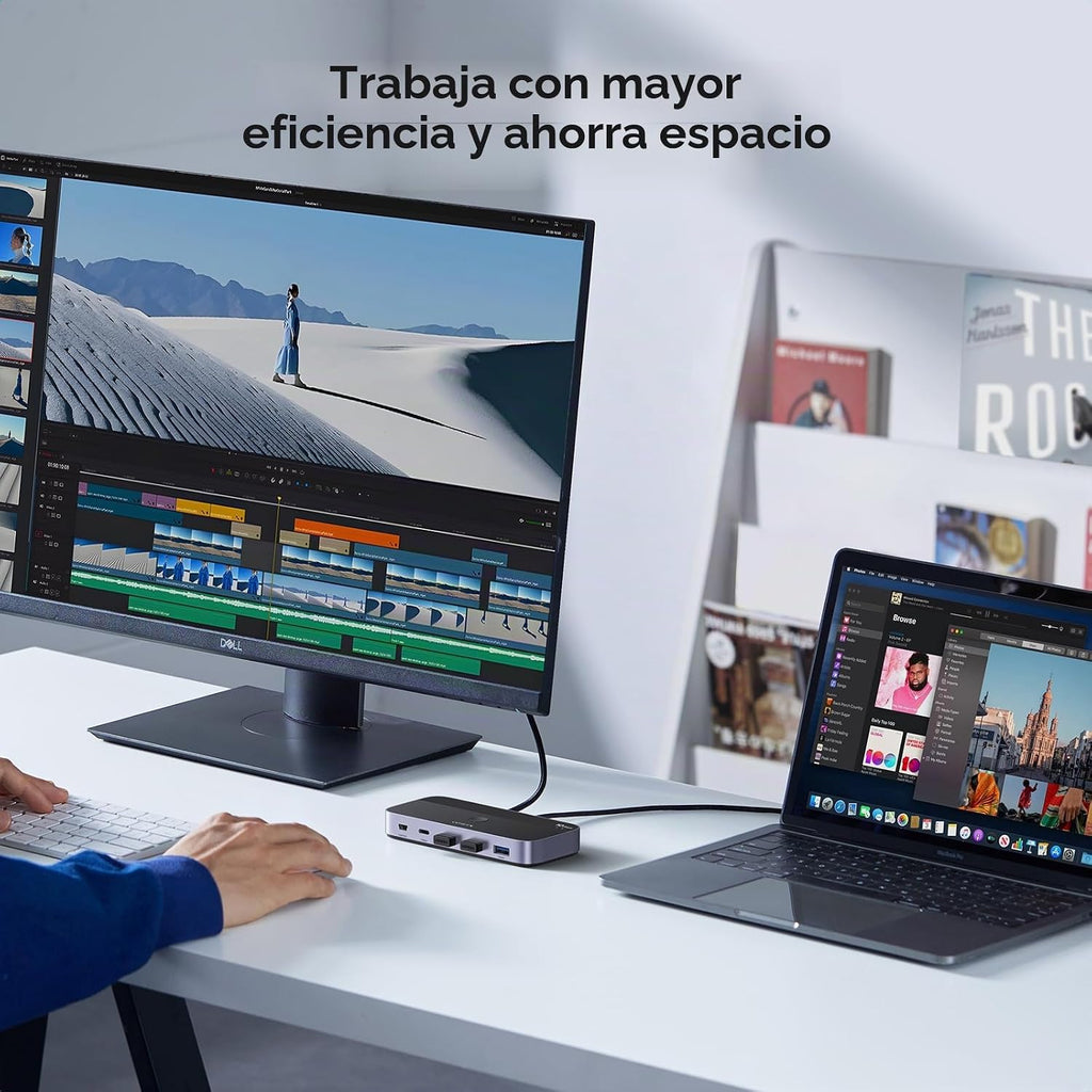 UGREEN Interruptor USBC 2 computadoras comparten 4 puertos USB 3.2, selector de conmutador de 10 Gbps para PC, portátil, teclado, ratón, adaptador de interruptor compartido con 2 cables de datos USB-C