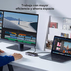 UGREEN Interruptor USBC 2 computadoras comparten 4 puertos USB 3.2, selector de conmutador de 10 Gbps para PC, portátil, teclado, ratón, adaptador de interruptor compartido con 2 cables de datos USB-C