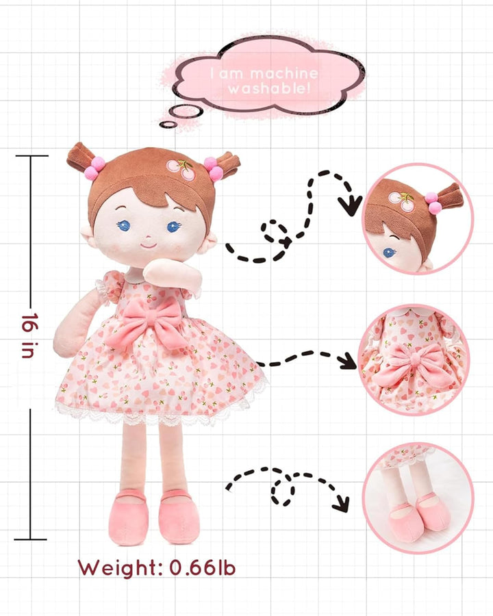 LeyaDoll Muñeca de bebé suave de felpa (40.6 cm), mi primera muñeca...