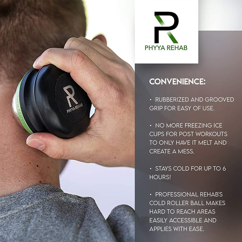 Phyya Rehab - Bola Rodillo de Masaje con Hielo - Rodillo para Tejido Profundo Muscular - Terapia Fría - Rodillo para Fascitis Plantar