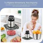 Ganiza - Procesador de alimentos con cuencos dobles, picadora de alimentos de 2 velocidades y picadora de carne