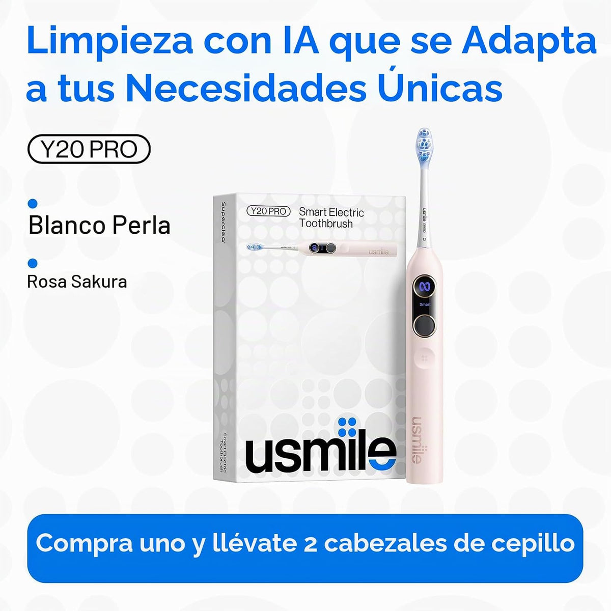 usmile Y20PRO Cepillo de dientes eléctrico inteligente con aplicación, modo