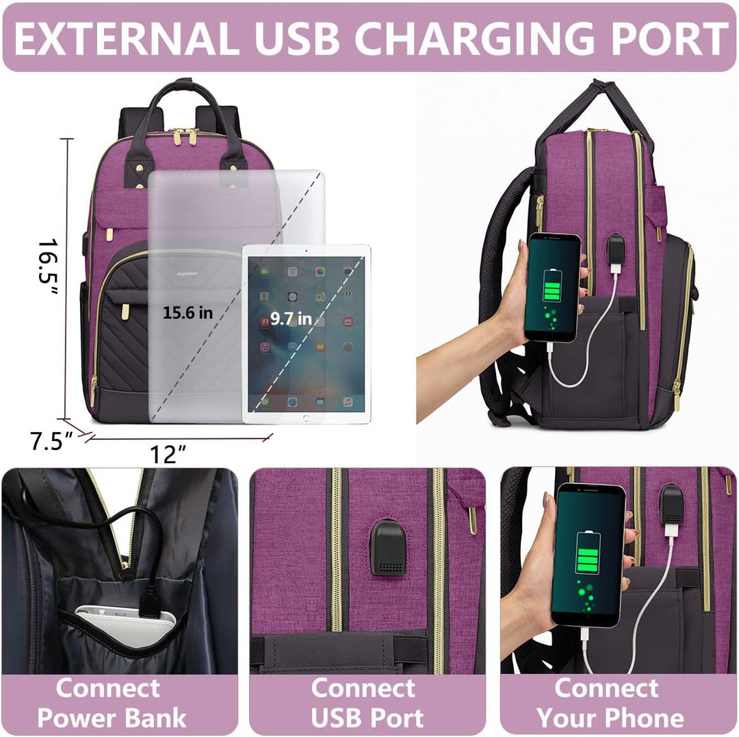 Mochila para laptop para mujer, bolsa de trabajo, mochila de viaje...