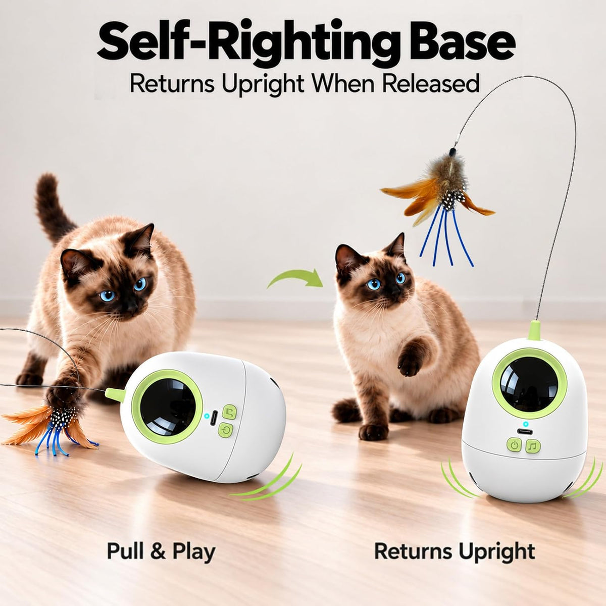 Fuufome Juguetes interactivos para gatos de interior: juguete automático