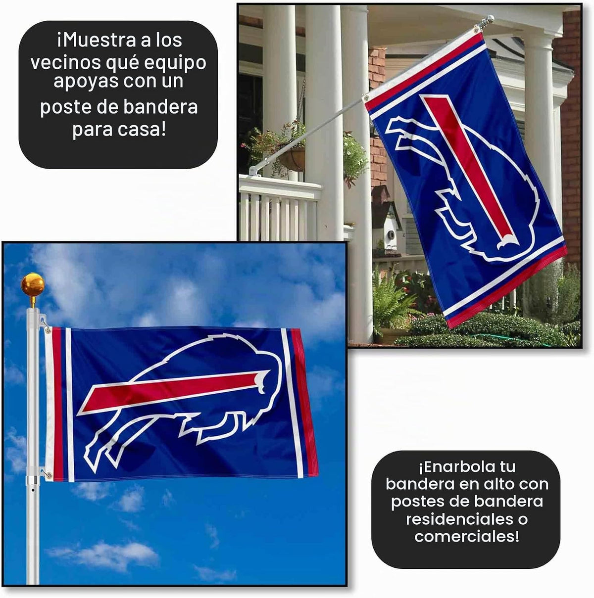 Bandera grande de Buffalo Bills de 3x5 pies
