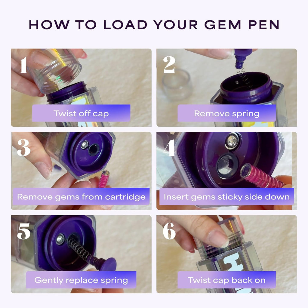 Hally Hair Gem Pen Kit con 240 Piedras de pelo adhesivas y Herramienta de Stamper