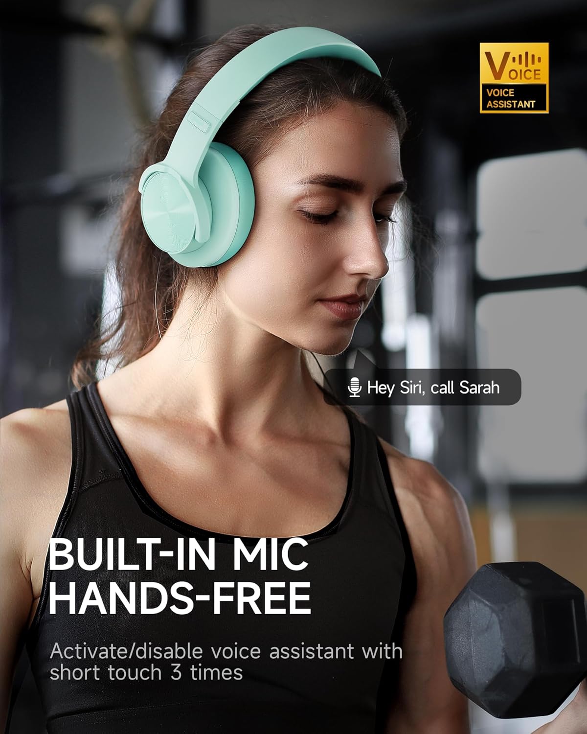 Picun Auriculares Bluetooth B8 sobre la oreja, Cian