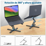 OMOTON LA10 - Soporte giratorio para portátil de 360°, plegable par...