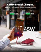 INIU Cargador portátil, Power Bank PD de 10000mAh 45W ultra delgado