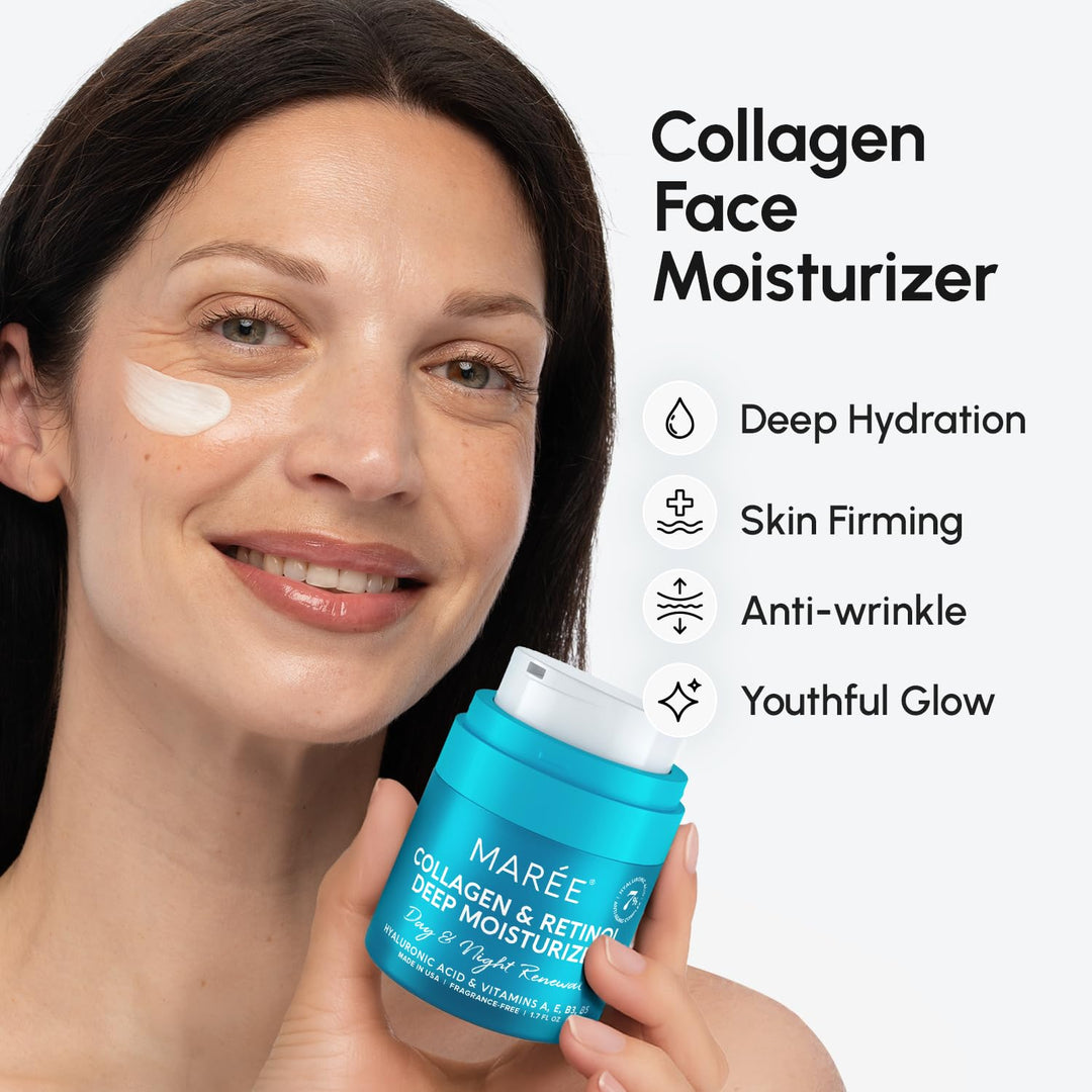 MAREE Crema hidratante facial de colágeno para la cara, paquete de...