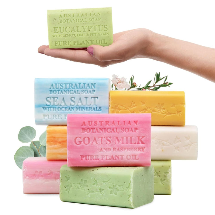 Australian Botanical Soap, Barras de triple molido de 6.6 onzas con...