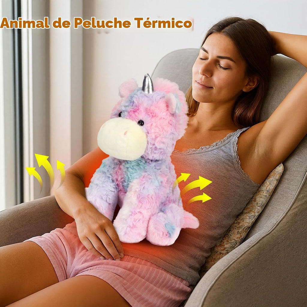 Easfan Peluche de unicornio ponderado para microondas para niños de 12