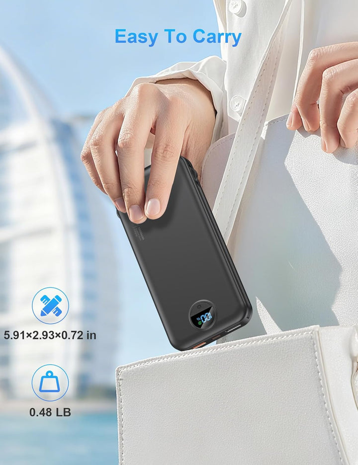 Ffnpua - Cargador portátil con enchufe de pared, banco de energía U...