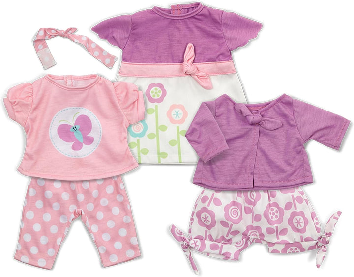 Melissa &amp; Doug Mine to Love Mix &amp; Match - Ropa de muñeca de...