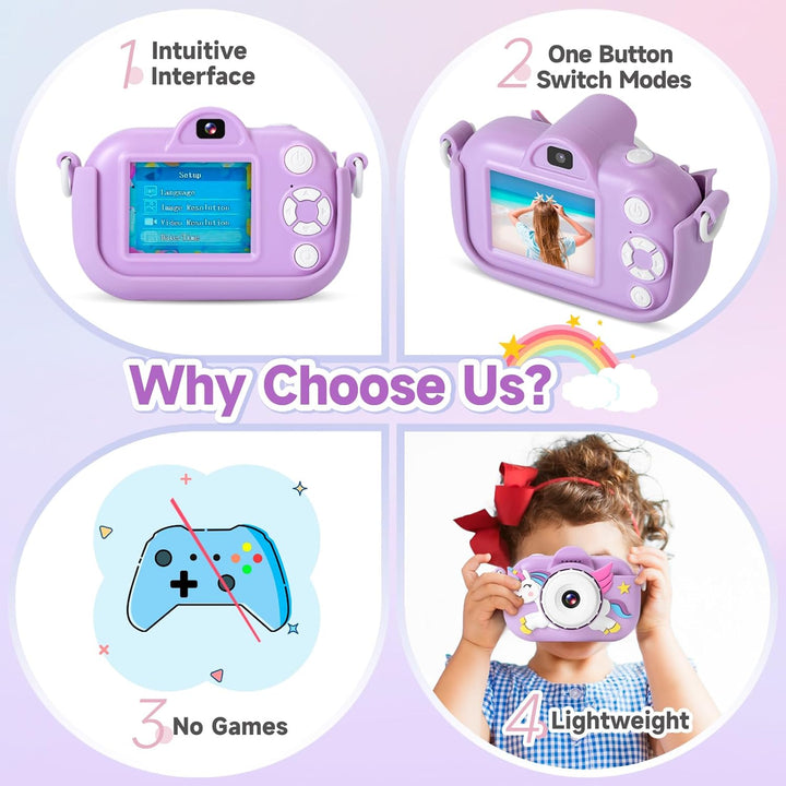 Cámara para niños, juguetes para niños pequeños para niñas y niños,...