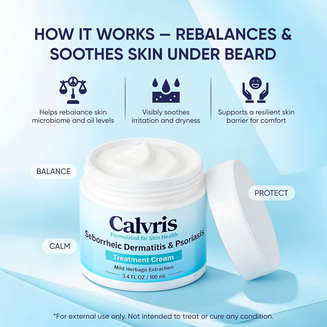 Calvris Scalp &amp; Beard Comfort Cream - Fórmula botánica sin este...