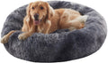 Cama para perros grandes con forma de dona esponjosa de piel