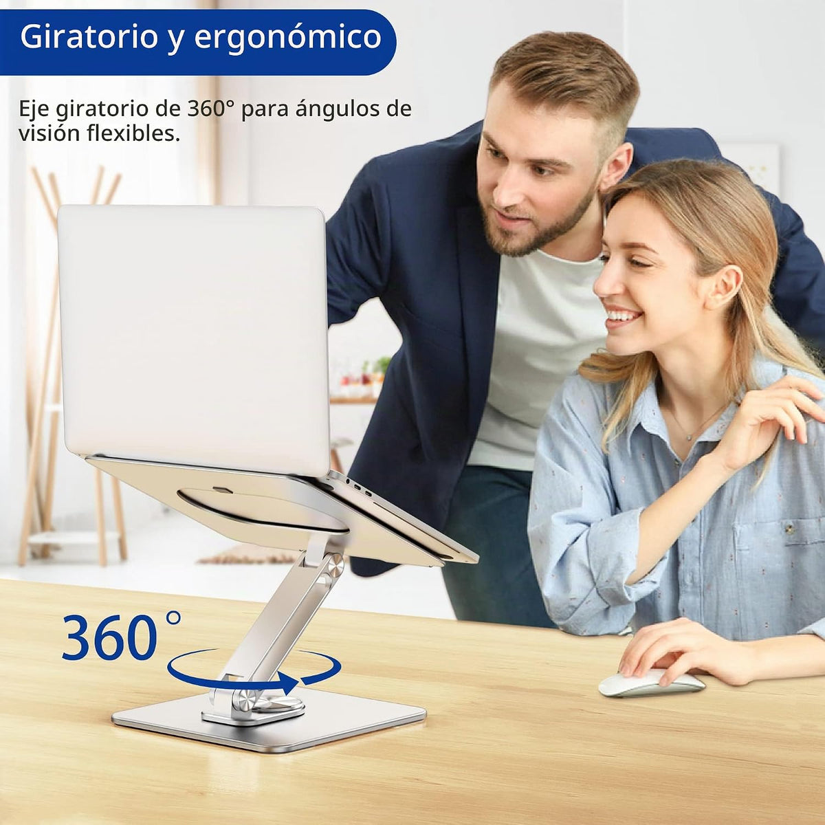 BESIGN LSX7 - Soporte para laptop con base giratoria de 360 grados,...