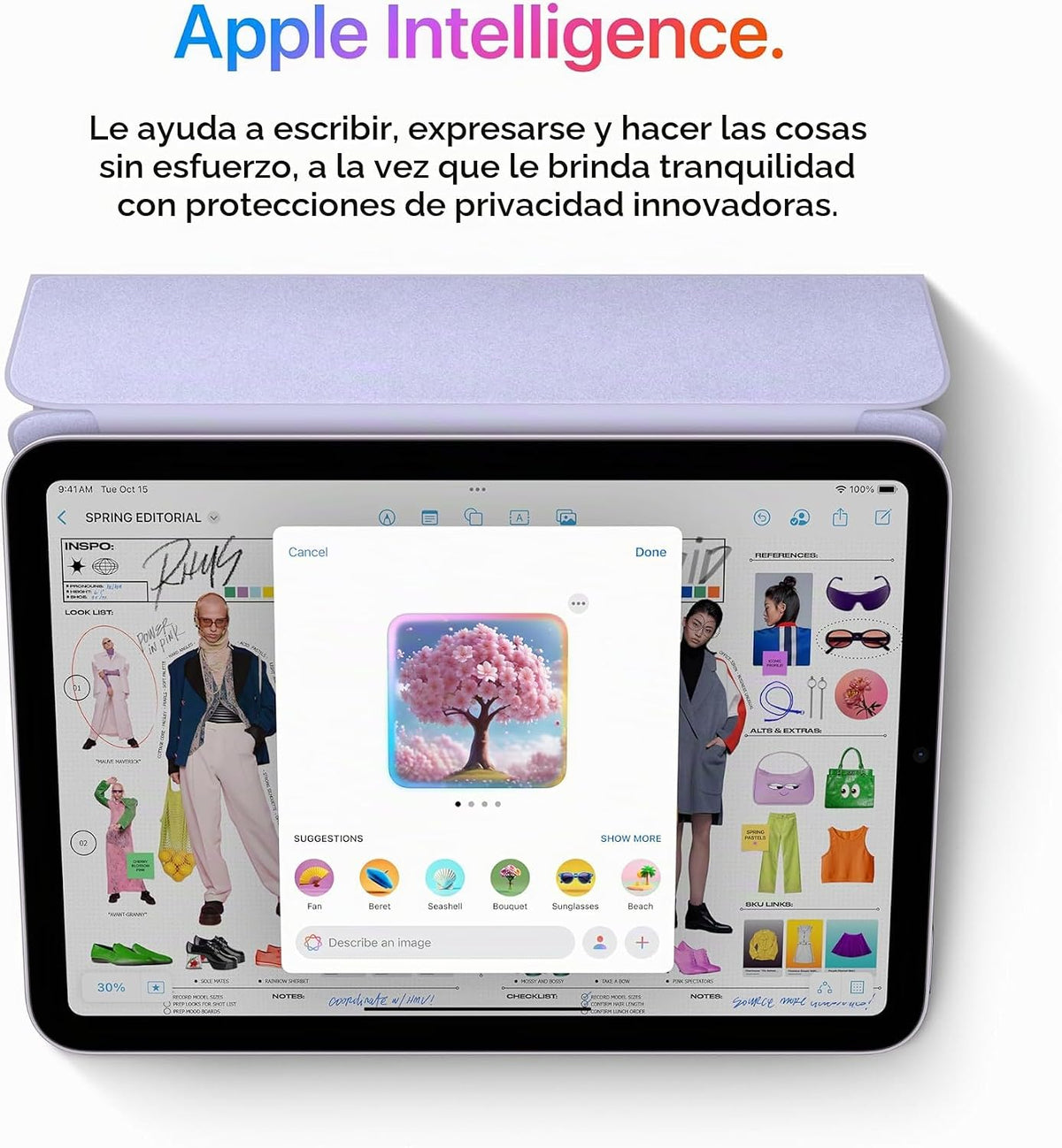 Apple iPad mini (A17 Pro): Apple Intelligence, pantalla de retina líquida de 8.3 pulgadas, 128 GB, Wi-Fi 6E, cámara frontal de 12 MP/trasera de 12 MP, Touch ID, duración de la batería durante todo el día, color azul